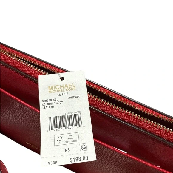 Michael Kors Elegant Red Leather Shoulder Bag - Picture 6 of 7